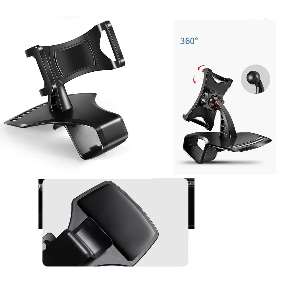 3 in 1 Car GPS Smartphone Holder: Dashboard / Visor Clamp   AC Grid Clip for Huawei Fusion U8652 - Black