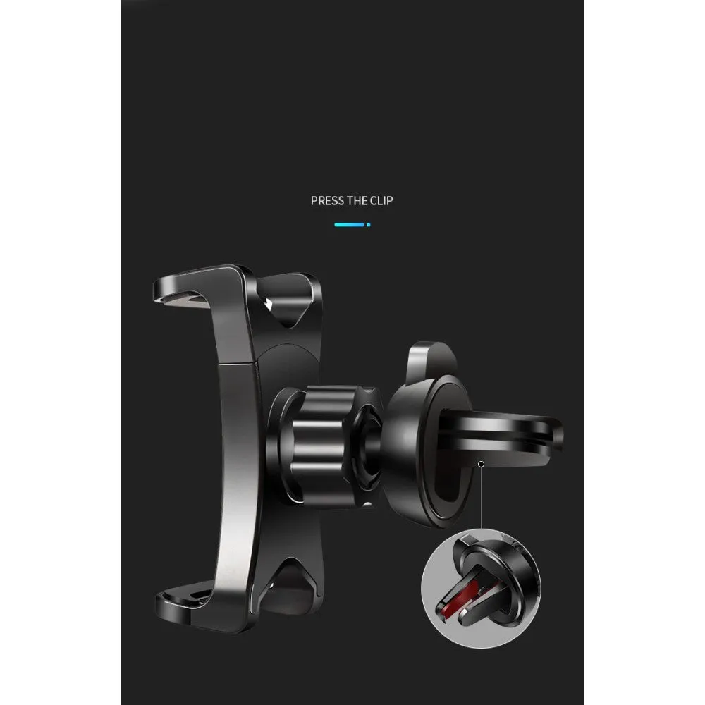 3 in 1 Car GPS Smartphone Holder: Dashboard / Visor Clamp   AC Grid Clip for Huawei Fusion U8652 - Black