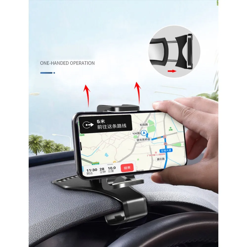 3 in 1 Car GPS Smartphone Holder: Dashboard / Visor Clamp   AC Grid Clip for Huawei Fusion U8652 - Black
