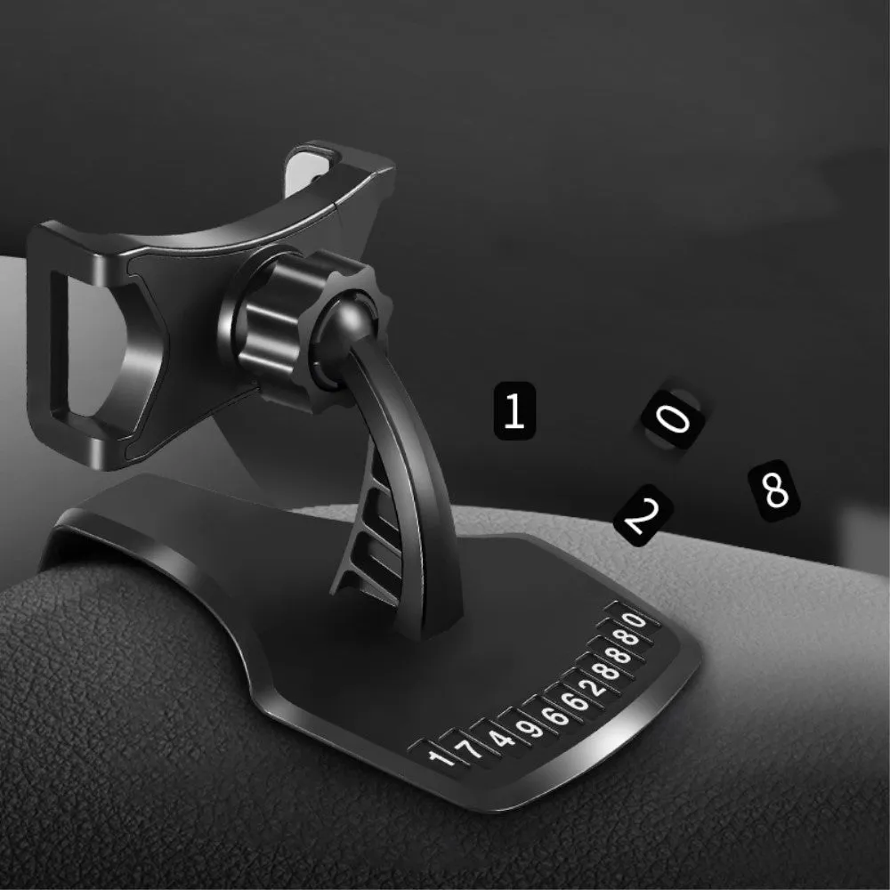 3 in 1 Car GPS Smartphone Holder: Dashboard / Visor Clamp   AC Grid Clip for Huawei Fusion U8652 - Black