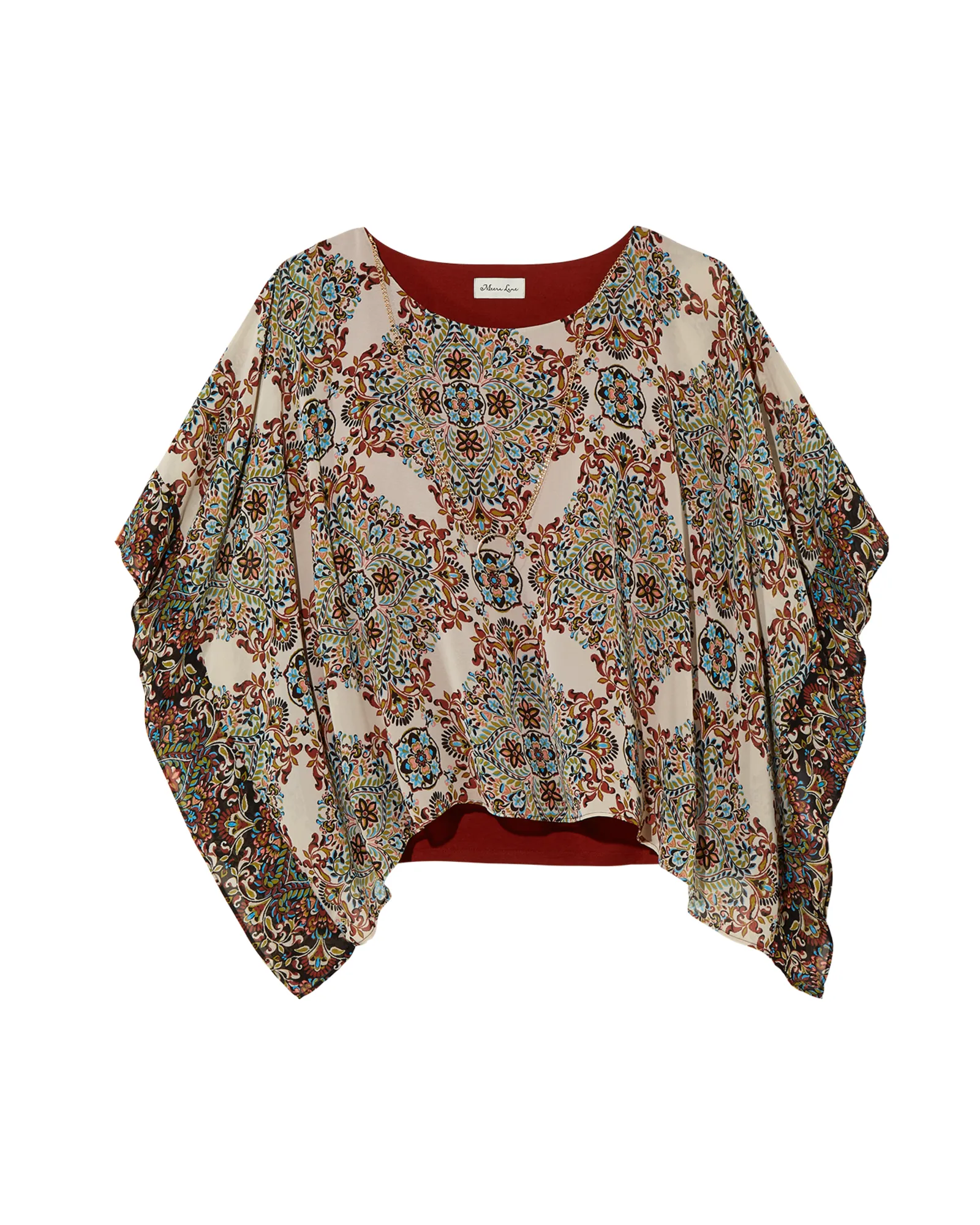 Aris Kimono Blouse | Brown / Tan