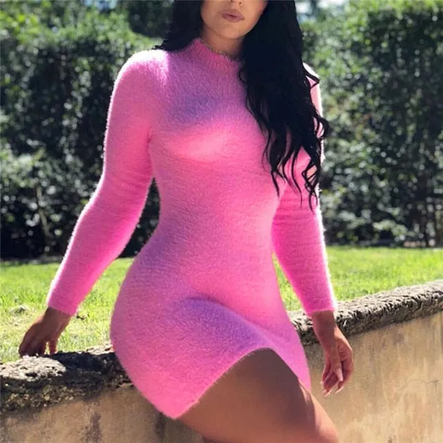 Bombshell Knitted Sweater Mini Dress