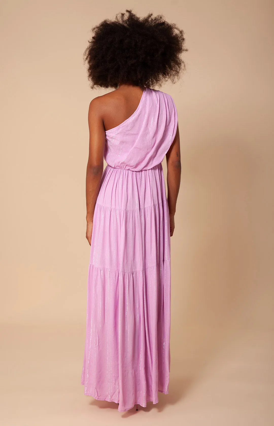 Charlize Solid One Shoulder Maxi Dress