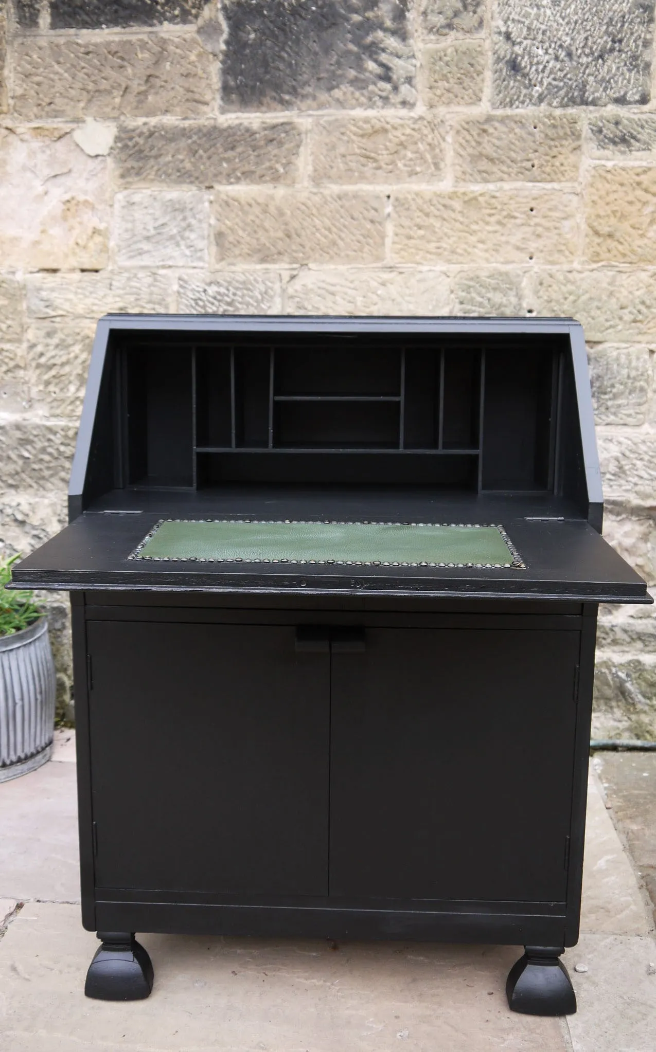 Custom listing for Yvonne hand painted writing bureau in fusion mineral paint coal black