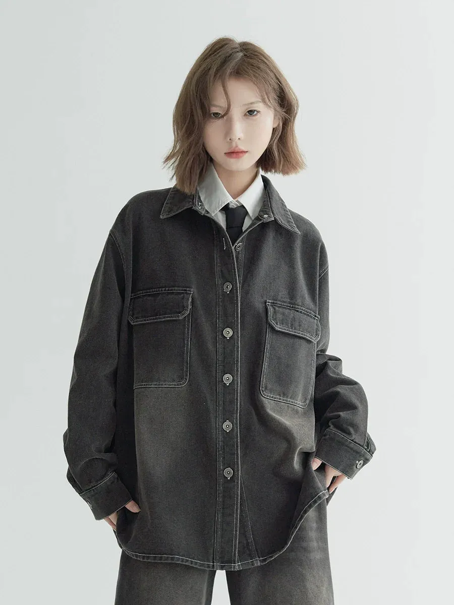 Denim Jacket Damaged Washed
