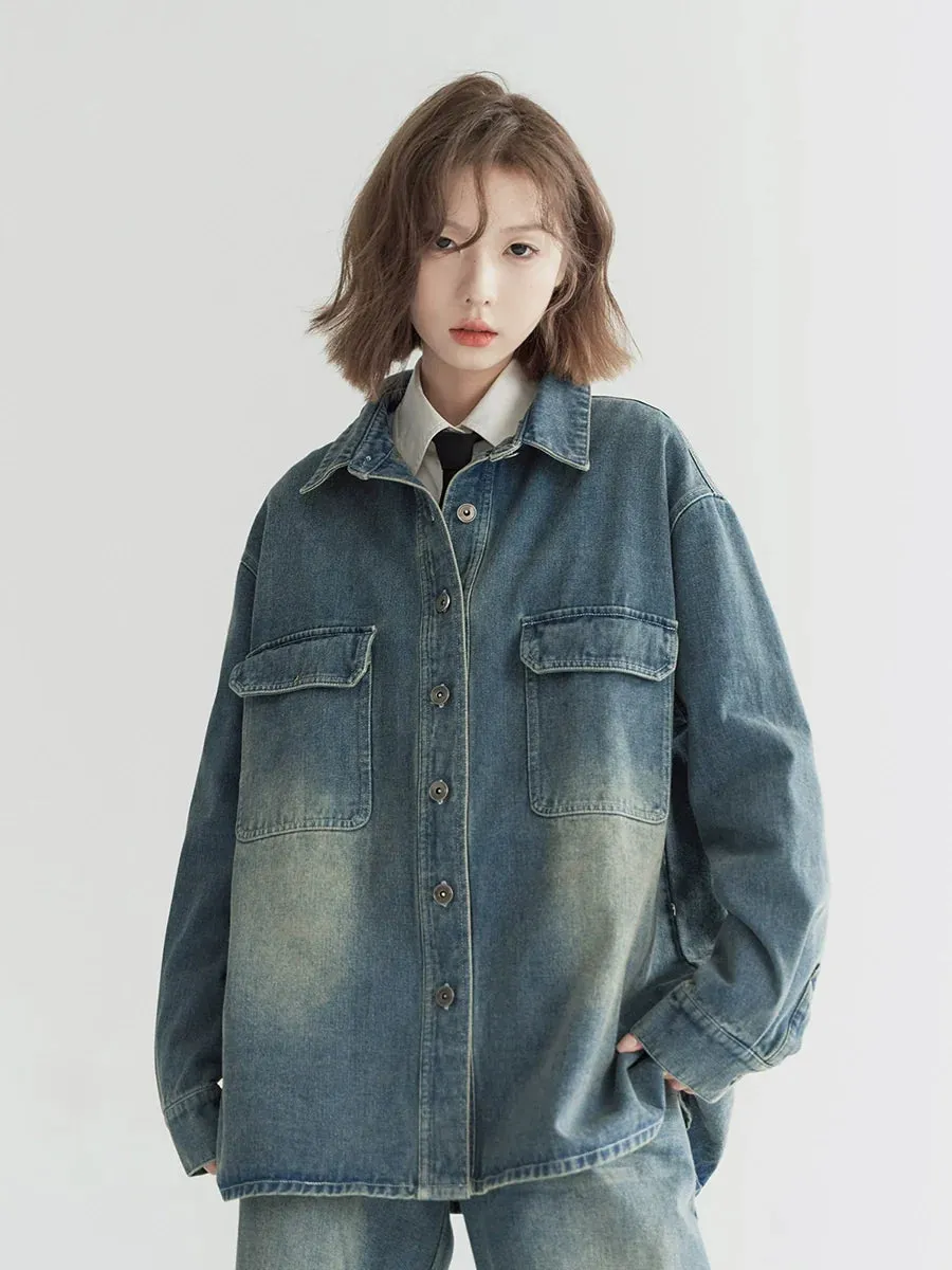 Denim Jacket Damaged Washed