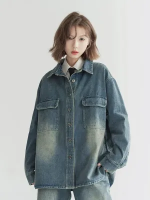 Denim Jacket Damaged Washed