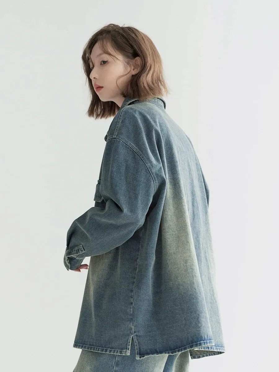 Denim Jacket Damaged Washed