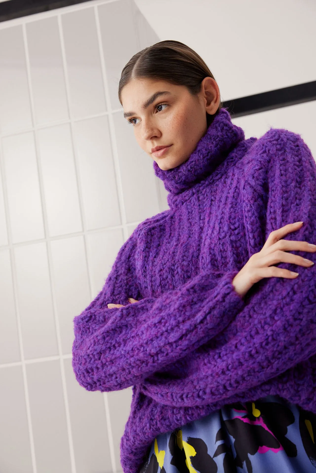 Falling Collar Rib Pullover S&S