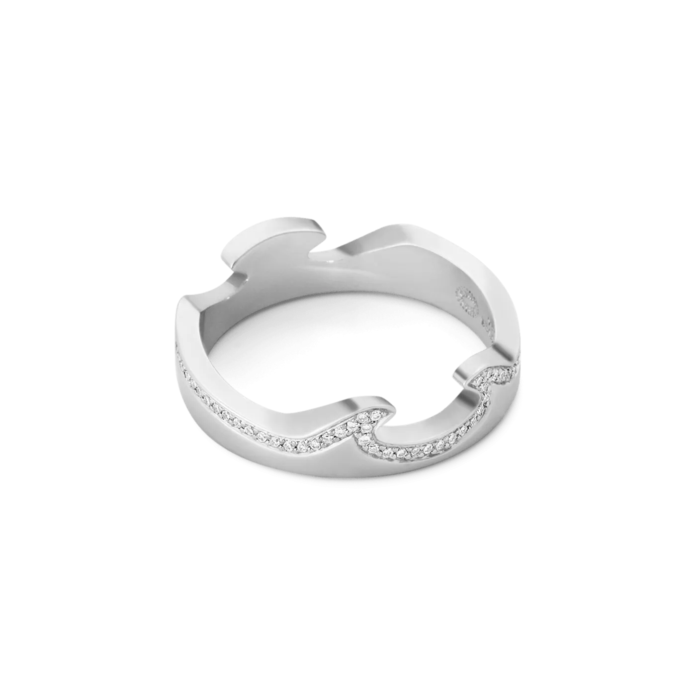 Fusion Diamond End Ring - White Gold - 20000624