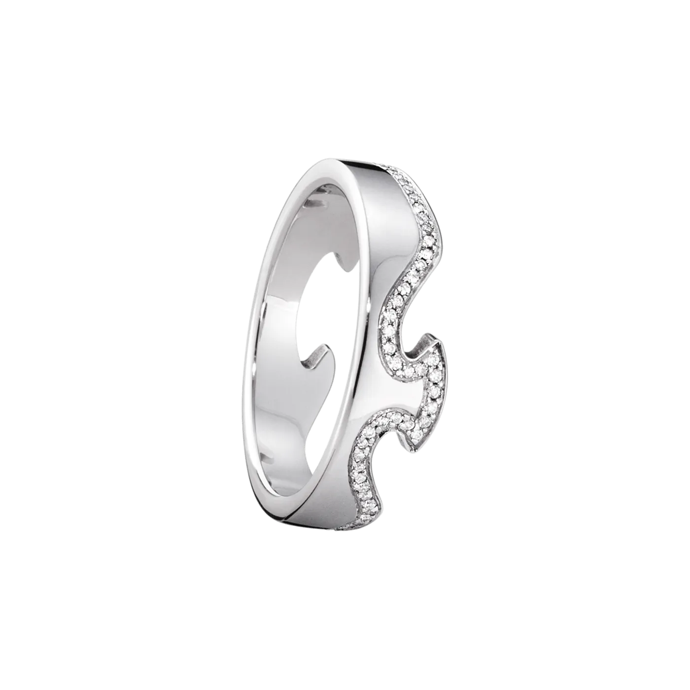 Fusion Diamond End Ring - White Gold - 20000624