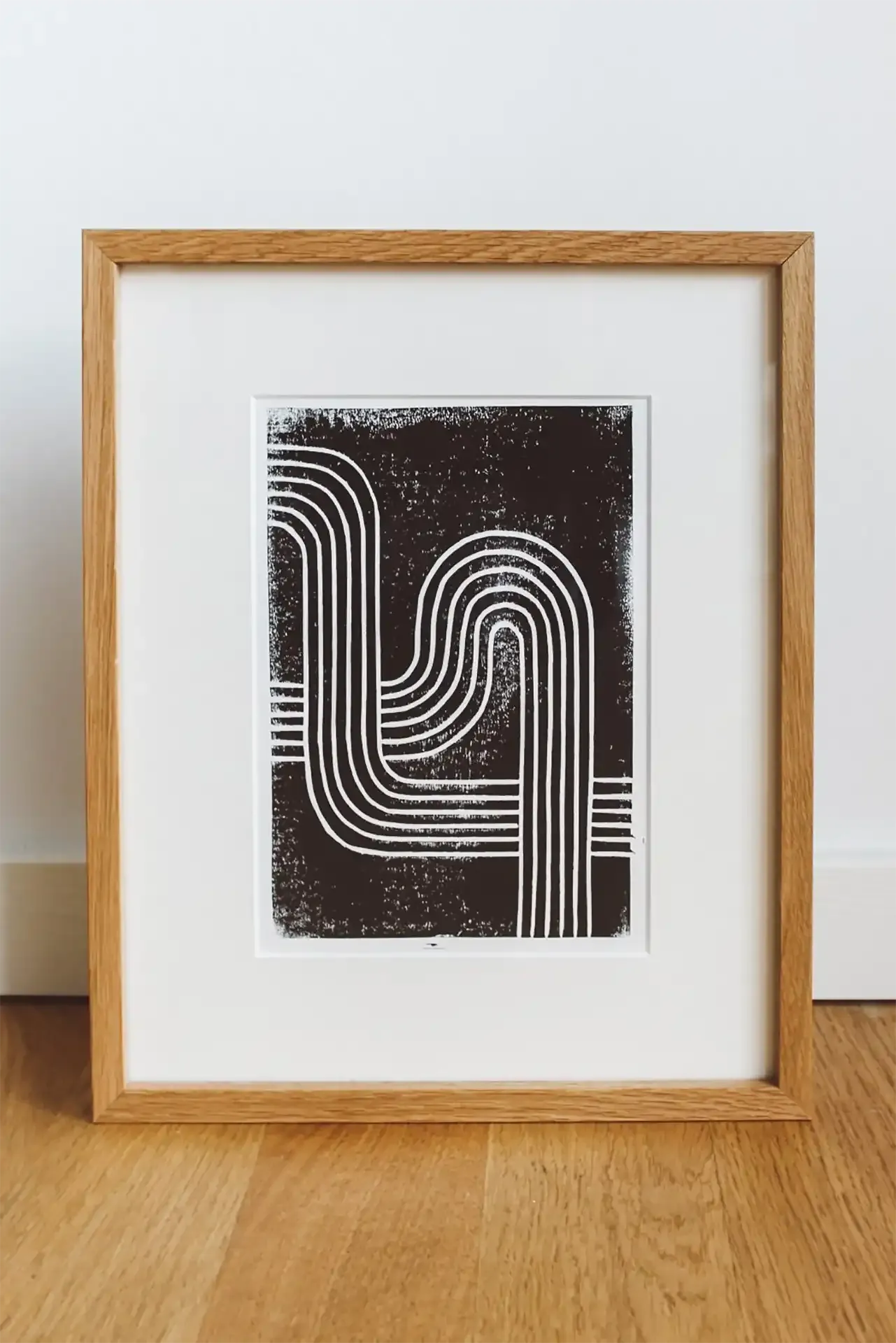 Geometric Print: Lines – Lino Cut Print – A5