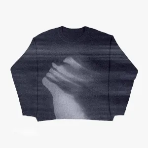 Gothic Pullover mit einzigartigem Handdesign Lockere Passform