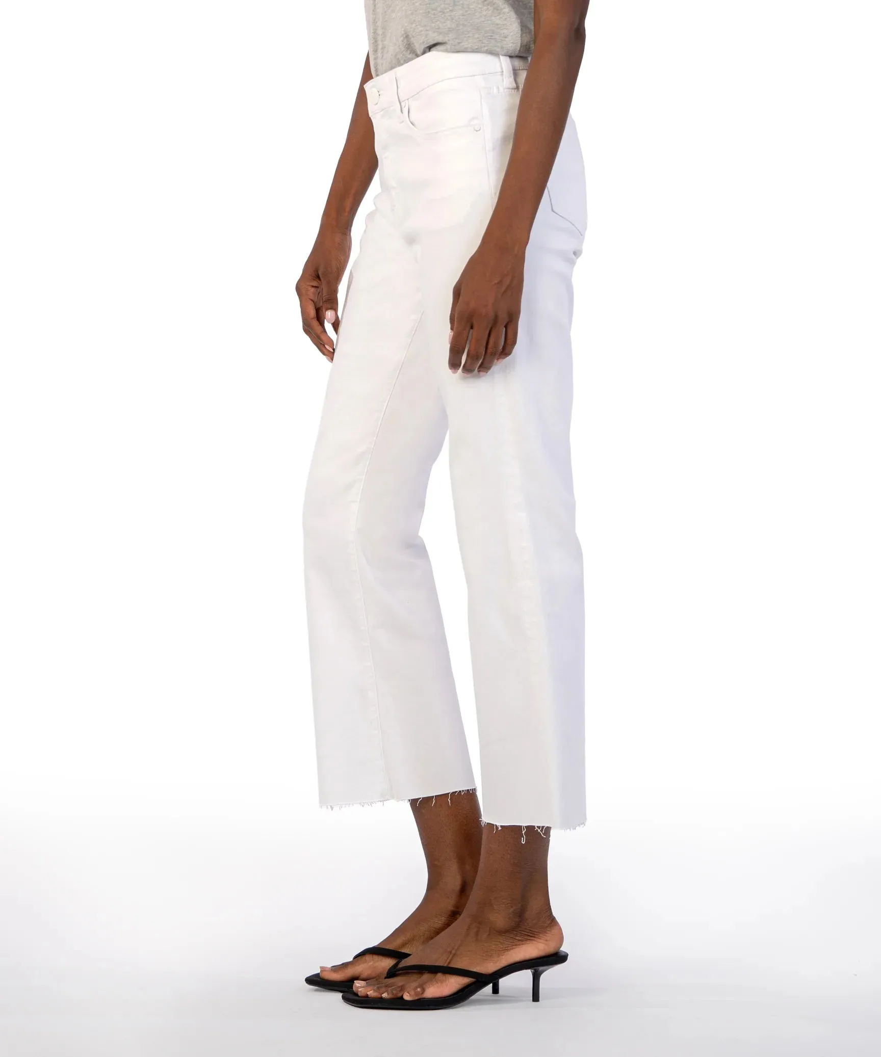 KUT0513MD6 Kelsey High Rise Ankle Flare Raw Hem