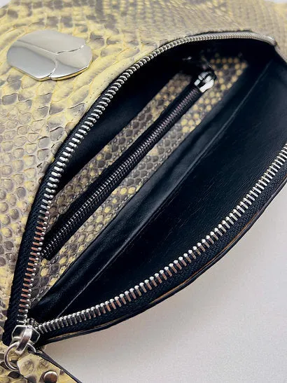 Lemon Snakeskin Fanny Pack