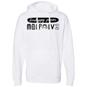 Midweight Men's Hooded Sweatshirt, Unhappy Person