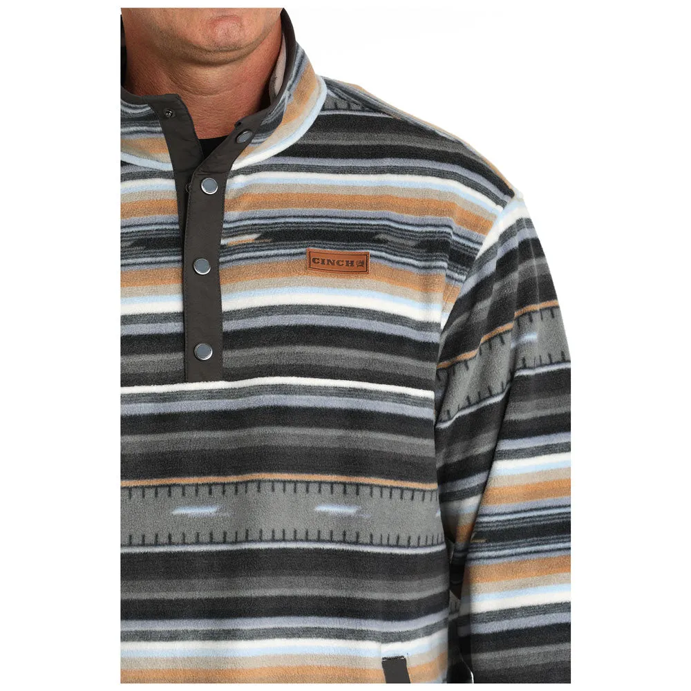MWK1514024 Cinch Men's Polar Fleece Pullover - Black Stripe