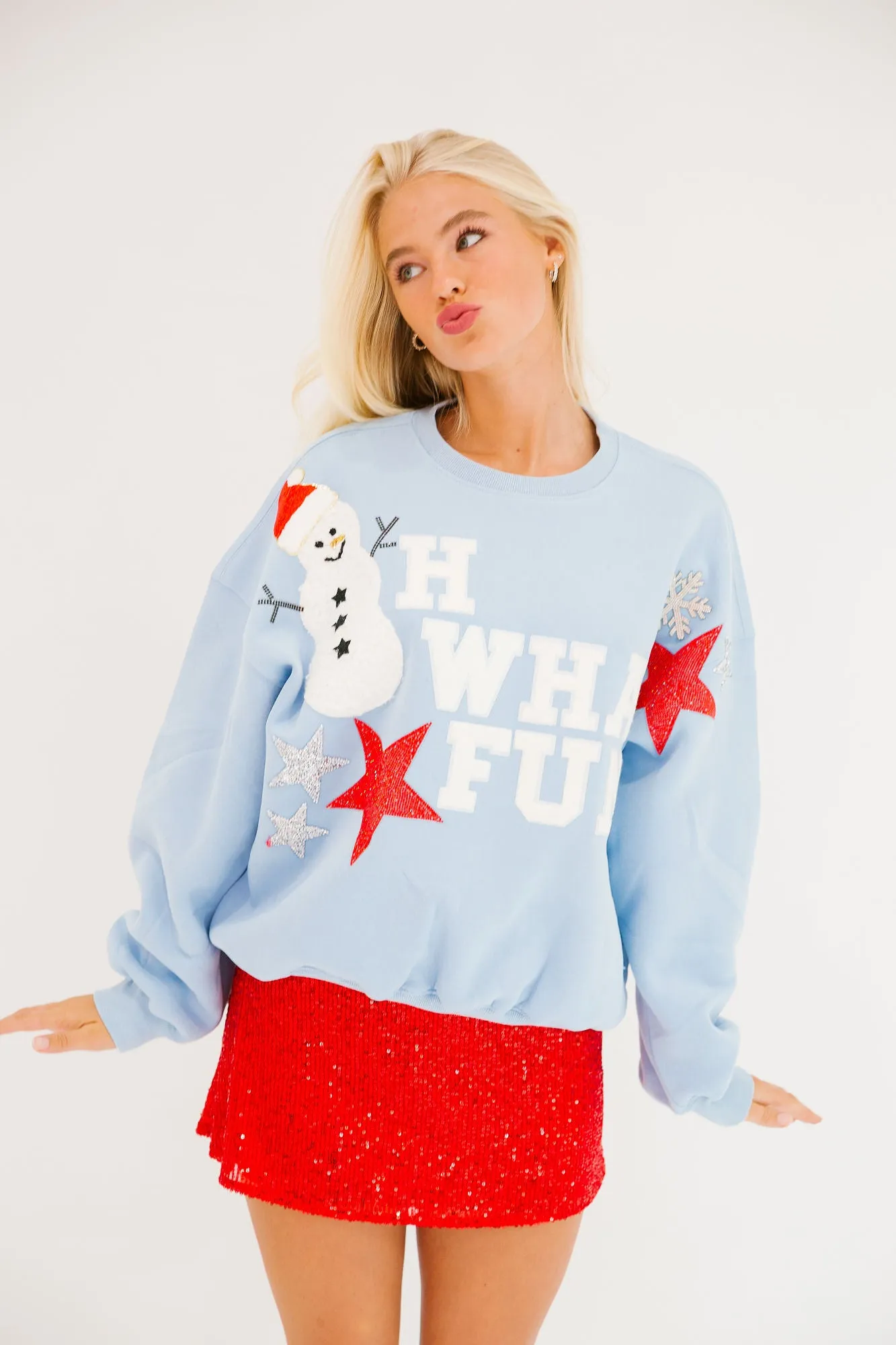 OH WHAT FUN BLUE PULLOVER