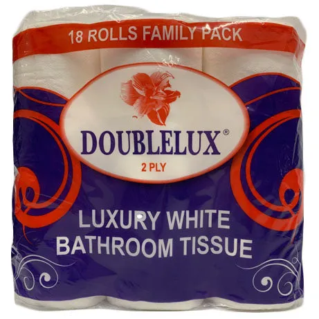 Pallet Deal : 108 x DoubleLux Luxury White Toilet Paper 18 Roll Pack