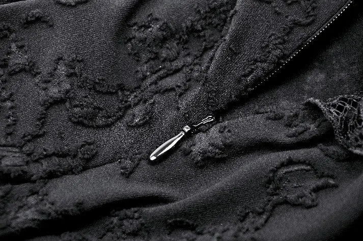 Punk rock black edgy rebellious dress DW978