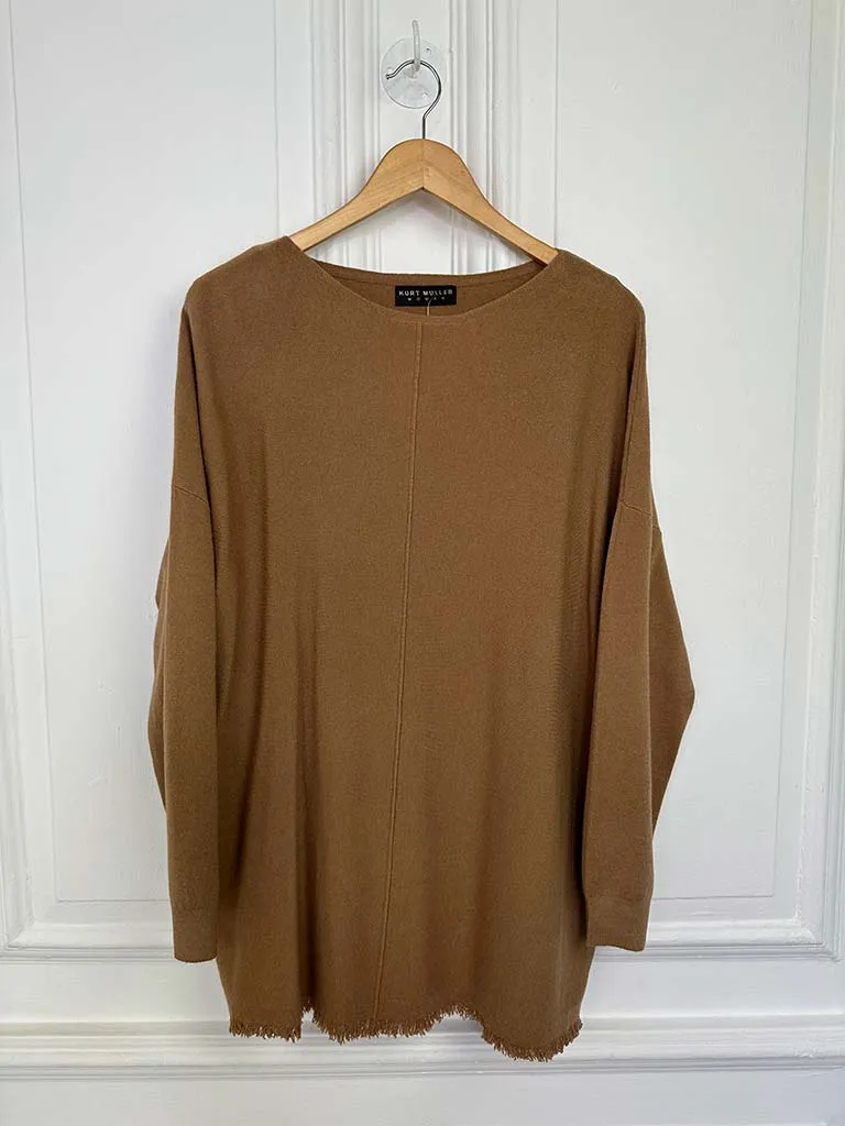 Raw Edge Super Soft Knit - Camel