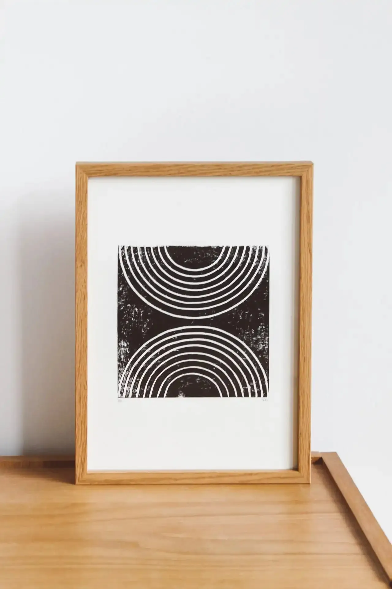 Reflection Lines – Lino Cut Print – A4