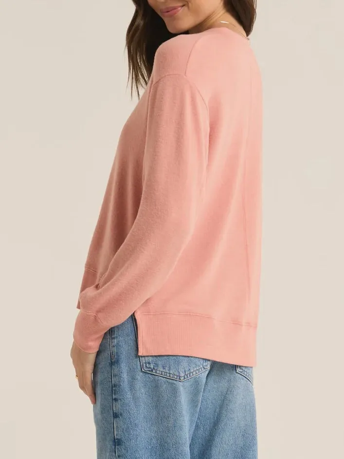 Wilder Brushed Top - Rose Haze